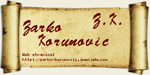 Žarko Korunović vizit kartica